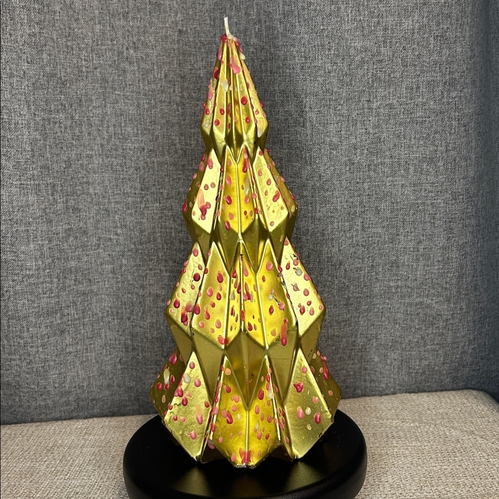 Large Novelty Gold Tree Candle